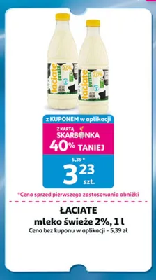 Mleko świeże 2% Łaciate promocja w Auchan