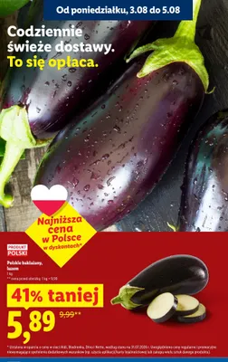 Bakłażany polskie luzem promocja w Lidl