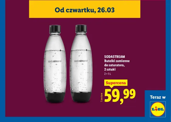 Butelki zamienne do saturatora, 2 sztuki promocja w Lidl