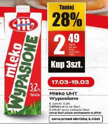 Mleko UHT wypasione promocja w Supeco
