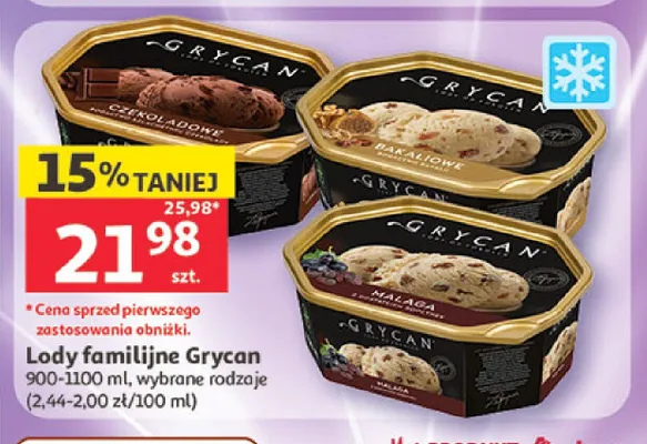 Lody familijne Grycan promocja w Auchan