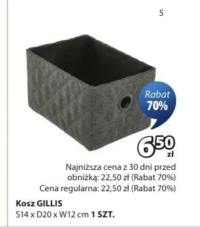 Kosz GILLIS S14 x D20 x W12cm promocja w Jysk
