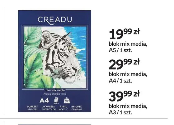 Blok mix media A5 Creadu promocja w Empik