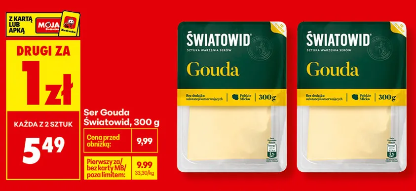 Ser gouda Światowid promocja w Biedronka