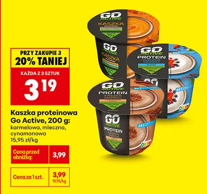 Kaszka proteinowa Go Active mleczna promocja w Biedronka