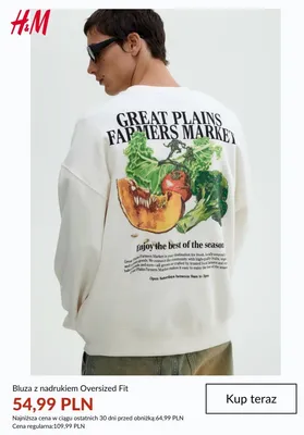 Bluza z nadrukiem Oversized Fit H&M promocja w H&M