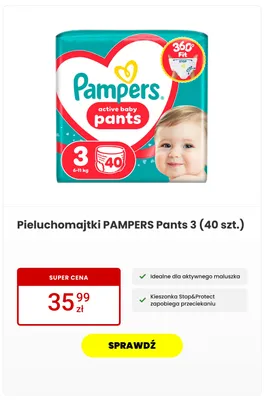 Pieluchomajtki Pampers Active Baby Pants 3 promocja w Media Expert