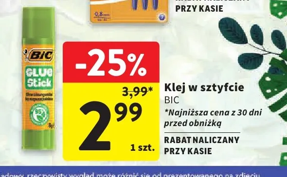 Klej w sztyfcie BIC promocja w Intermarche