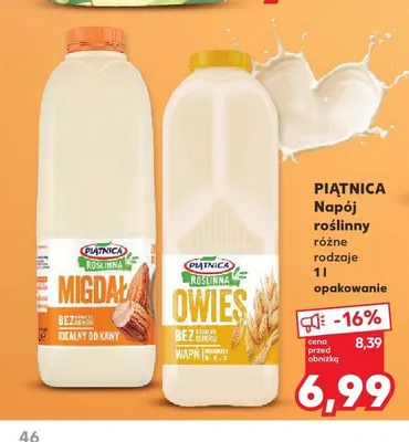 Napój roślinny owsiany Piątnica promocja w Kaufland