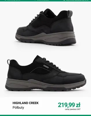 Półbuty Highland Creek promocja w Deichmann