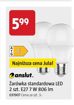 Żarówka standardowa LED Anslut E27 7W 806lm promocja w Jula