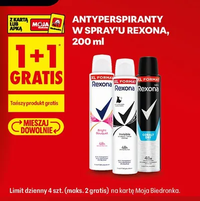 Antyperspirant w sprayu Rexona Invisible promocja w Biedronka