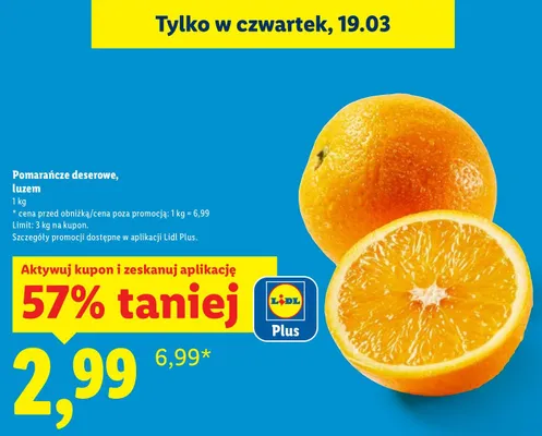 Pomarańcze deserowe, luzem promocja w Lidl
