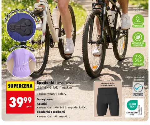 Spodenki rowerowe z szelkami męskie GO ACTIVE promocja w Biedronka