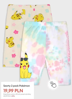 Szorty dziecięce Pokémon 2-pak promocja w Sinsay