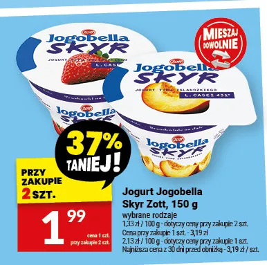 Jogurt Jogobella Skyr Zott promocja w Twój Market