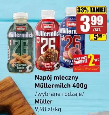 Napój mleczny Müllermilch Pink Cookie Taste promocja w API Market
