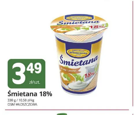 Śmietana Włoszczowa 18% promocja w Marketvita