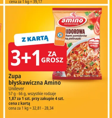 Zupa błyskawiczna Amino Pomidorowa promocja w Leclerc