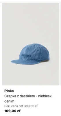 Czapka z daszkiem Pinko niebieski denim promocja w Lounge by Zalando