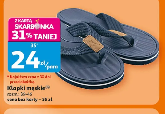 Klapki męskie Inextenso promocja w Auchan