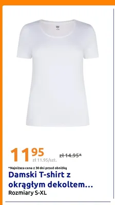 Damski T-shirt z okrągłym dekoltem promocja w Action