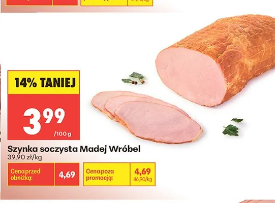 Szynka soczysta Madej Wróbel promocja w Biedronka