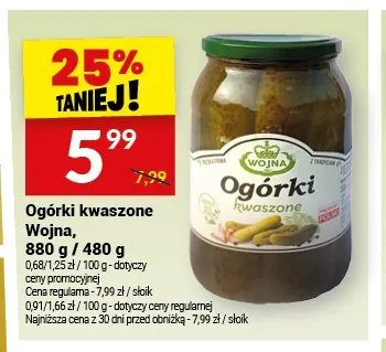Ogórki kwaszone Wojna promocja w Twój Market