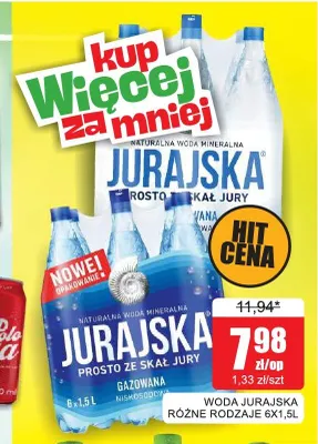 Woda mineralna Jurajska lekko gazowana 6-pak promocja w Bingo