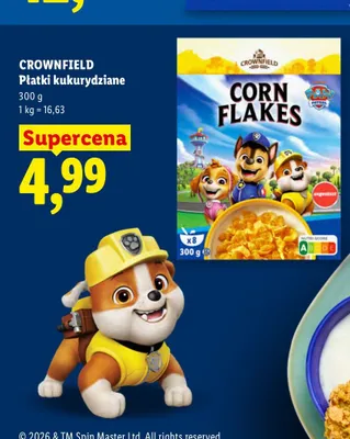 Płatki kukurydziane Crownfield promocja w Lidl