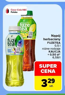 Napój herbaciany Green Tea bez cukru Fuzetea promocja w Carrefour Market