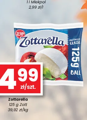 Ser mozzarella Zottarella Classic promocja w emma MARKET