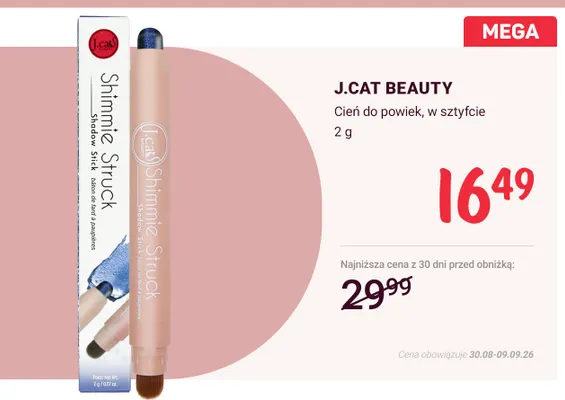 Cień do powiek w sztyfcie J.Cat Beauty promocja w Rossmann