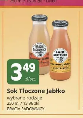 Sok Tłoczone Jabłko Bracia Sadownicy promocja w Marketvita