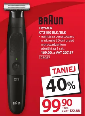 Trymer Braun XT3100 BLK/BLK promocja w Selgros