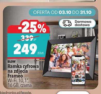 Ramka cyfrowa na zdjęcia Frameo Blow promocja w Biedronka
