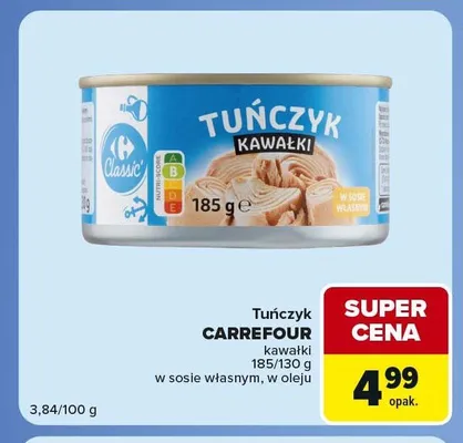 Tuńczyk kawałki w sosie własnym Carrefour Classic promocja w Carrefour Market