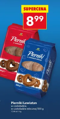 Pierniki w czekoladzie, w czekoladzie mlecznej promocja w LEWIATAN