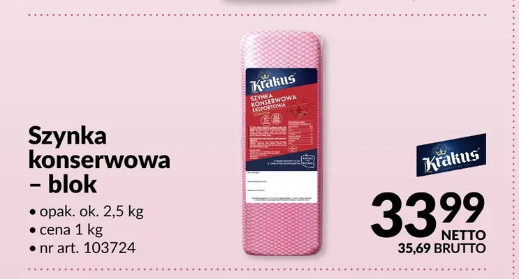 Szynka konserwowa blok Krakus promocja w Makro
