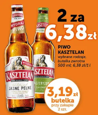 Piwo Kasztelan Niepasteryzowane butelka zwrotna promocja w ABC