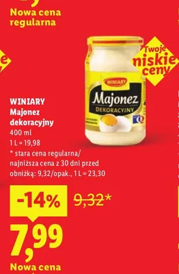 Majonez Dekoracyjny Winiary promocja w Lidl