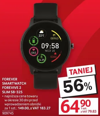 Smartwatch FOREVER FOREVIVE 2 SLIM SB-325 promocja w Selgros