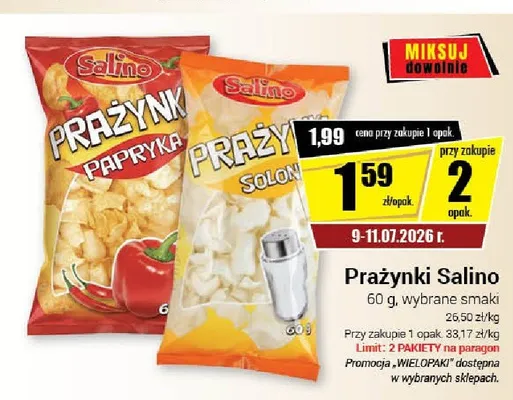 Prażynki paprykowe Salino promocja w Premium Nasz Sklep