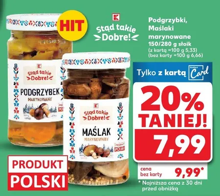 Maślaki marynowane promocja w Kaufland