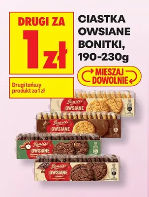 Ciastka owsiane z czekoladą Bonitki promocja w Biedronka