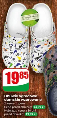 Obuwie ogrodowe damskie wzorowane promocja w Dino