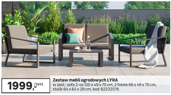 Zestaw mebli ogrodowych LYRA promocja w Leroy Merlin