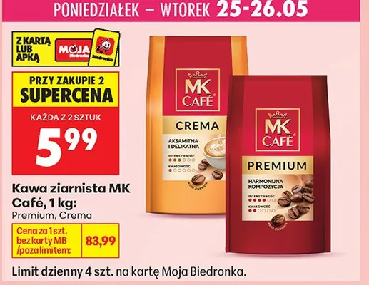 Kawa ziarnista MK Café promocja w Biedronka