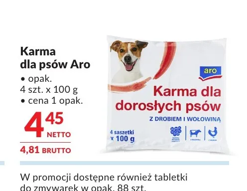 Karma dla psów Aro promocja w Makro