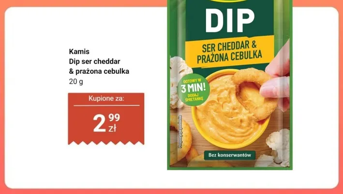Dip Kamis ser cheddar i prażona cebulka promocja w Dino